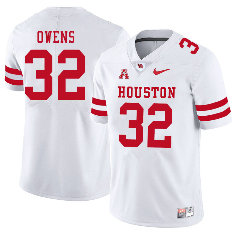 Men #32 Gervarrius Owens Houston Cougars College Football Jerseys Sale-White